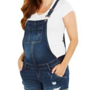 Indigo Blue Maternity Denim Overalls, Size M